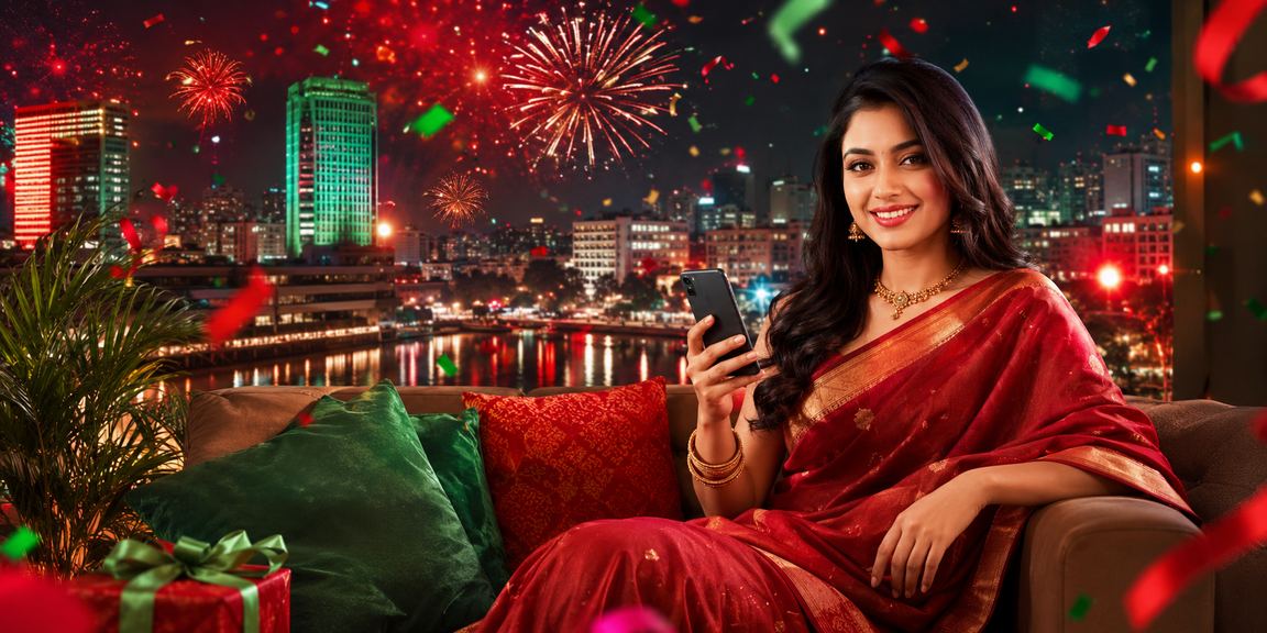 মোবাইল পেমেন্ট ও লাল-সবুজ বর্ণের বাংলাদেশ পতাকার সাথে cb9999 মোবাইল প্ল্যাটফর্ম দৃশ্য